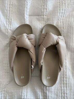 H&M Taupe Knotted Slide Sandals for Women
